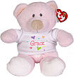 8314112 - New Baby "She's All Heart" Personalized ©Ty Inc. "Baby Pink" Teddy Bear